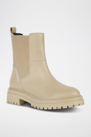 Bottines en cuir nappa Iridea - Beige