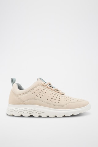 Baskets en cuir de veau nubuck - Beige