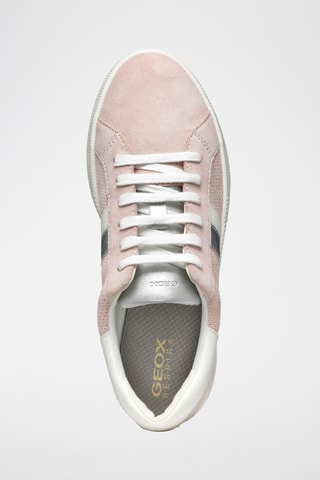 Baskets en cuir de veau nubuck Meleda - Rose et blanc