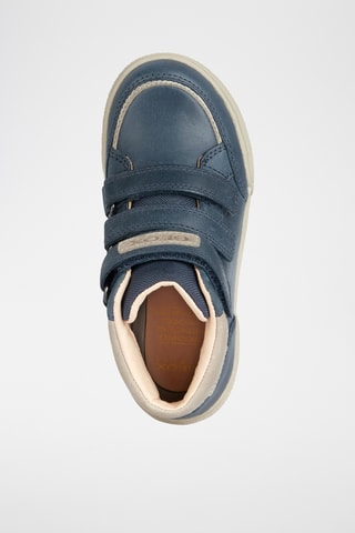 Baskets montantes en cuir Poseido - Bleu marine et gris