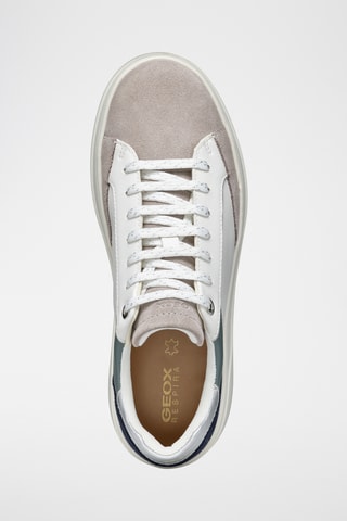 Baskets en cuir de veau nubuck Spherica - Blanc et beige