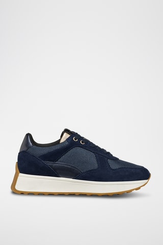 Baskets en cuir de veau nubuck Amabel - Bleu marine