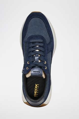 Baskets en cuir de veau nubuck Amabel - Bleu marine