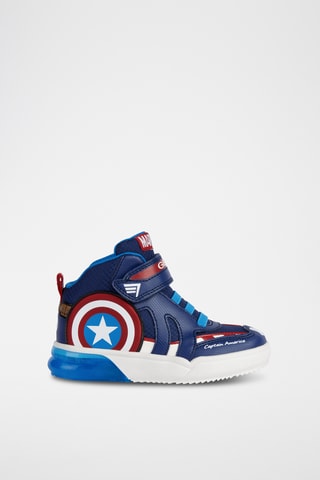 Baskets montantes Captain America Avengers Marvel - Bleu marine et rouge
