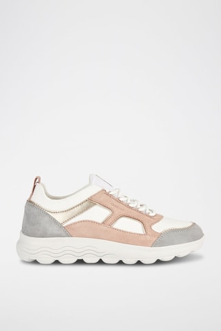 Baskets en cuir Spherica - Blanc et rose clair