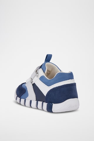 Baskets en cuir de veau Iupidoo - Bleu et blanc