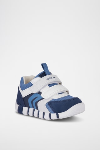 Baskets en cuir de veau Iupidoo - Bleu et blanc