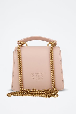 Bolso de piel Love One Top Handle Micro Light Vitello Seta - Rosa empolvado