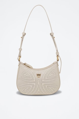 Bandolera de piel ovina Half Moon Baby - Blanco