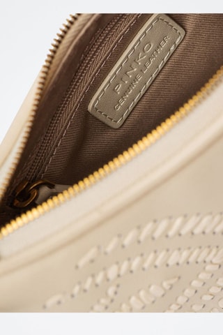 Bandolera de piel ovina Half Moon Baby - Blanco