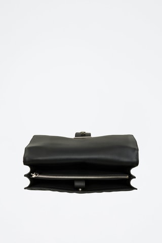 Bandolera de piel Love One Classic - Negro y plateado