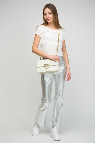 Bandolera de piel bovina Love One Classic - Blanco