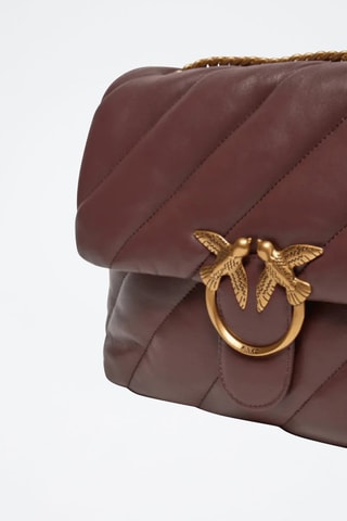 Bandolera de piel ovina napa Big Love Bag Puff - Marrón oscuro