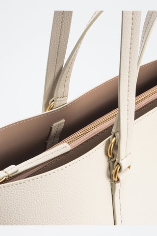 Bolso shopper de piel Piccio - Blanco