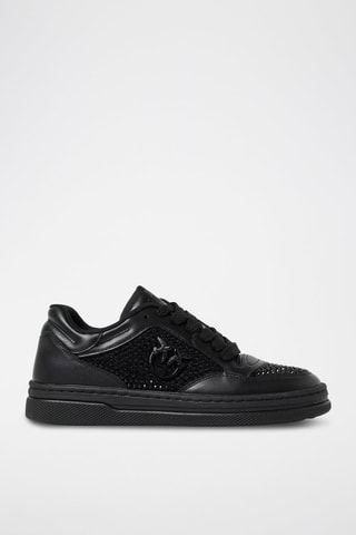 Zapatillas de piel Mandy - Negro