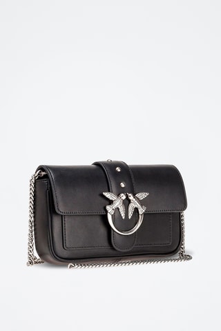 Bandolera de piel Love One - Negro