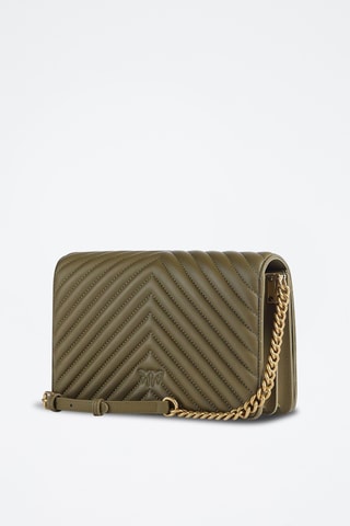 Bandolera de piel ovina Love Click - Caqui