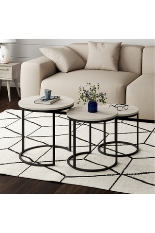 3 mesas encajables Memphis - 45 x 45 cm / 40 x 40 cm / 35 x 35 cm