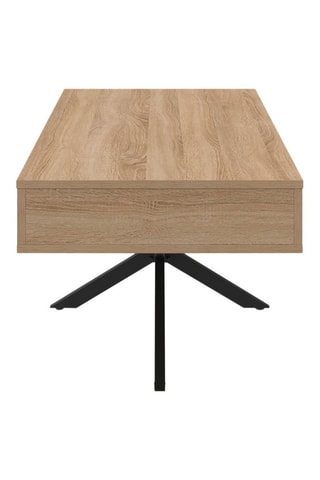 Mesa de centro elevable Spider - Imitación madera y negro