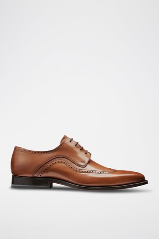 Derbys en cuir de veau Matt 2  - Marron