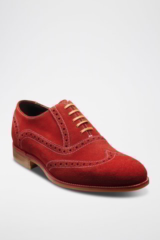 Oxford in pelle scamosciata Grant  - Rosso e marrone