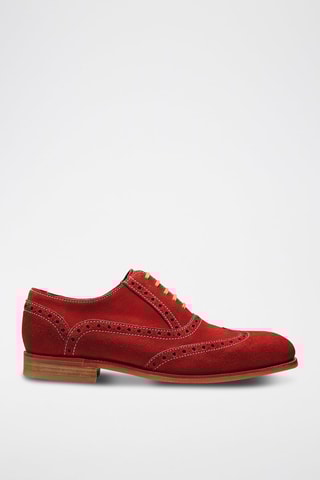 Oxford in pelle scamosciata Grant  - Rosso e marrone