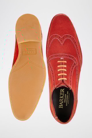 Oxford in pelle scamosciata Grant  - Rosso e marrone