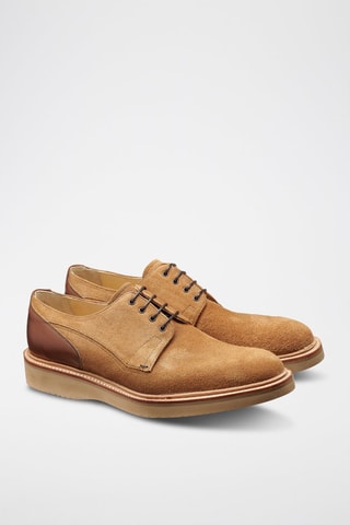 Derbys en cuir de veau Stratton  - Marron