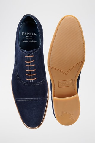 Oxford in pelle scamosciata Pullman  - Blu e marrone