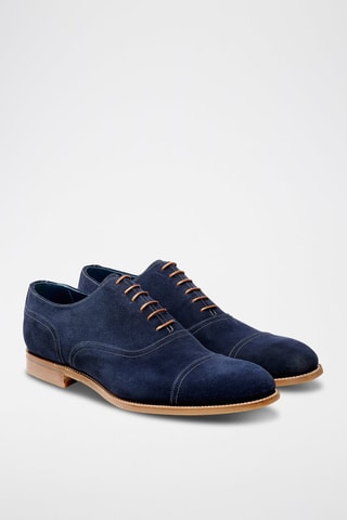 Oxford in pelle scamosciata Pullman  - Blu e marrone