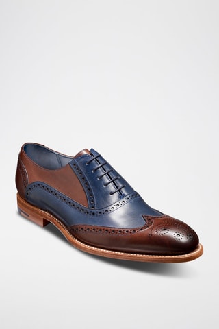 Oxford in pelle Valiant  - Blu e marrone