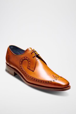 Stringate in pelle di vitello verniciata Woody  - Marrone