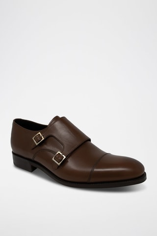 Derbys à boucles en cuir verni Turnstall  - Marron