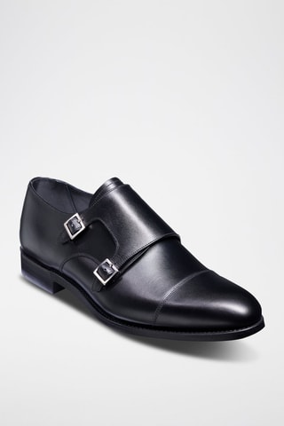 Derbys à boucles en cuir de veau White City  - Noir