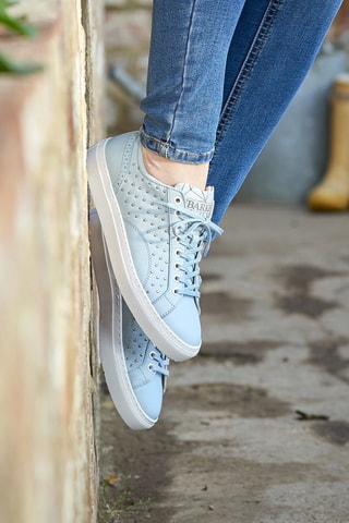 Sneakers in pelle Isla  - Blu e argentato