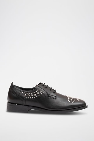 Stringate in pelle di vitello Studded  - Nero