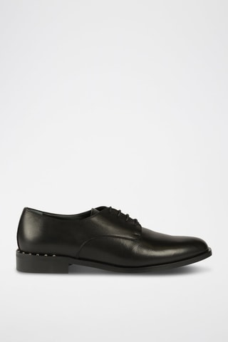 Stringate in pelle di vitello Plain  - Nero