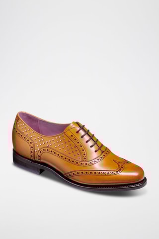 Oxford in pelle Freya  - Marrone e argentato