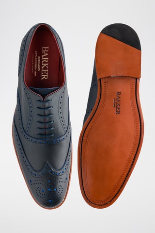 Oxford in pelle di vitello Brando 2  - Blu