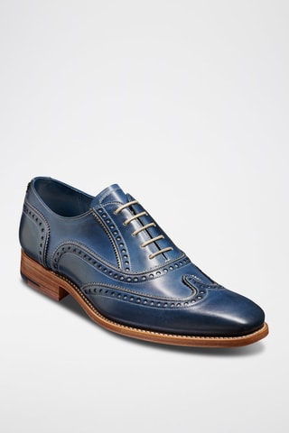 Oxford in pelle Spencer  - Blu e grigio