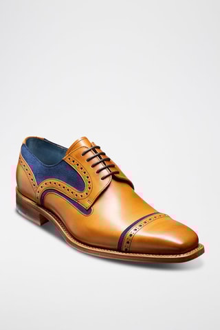 Stringate in pelle di vitello Haig  - Blu e marrone