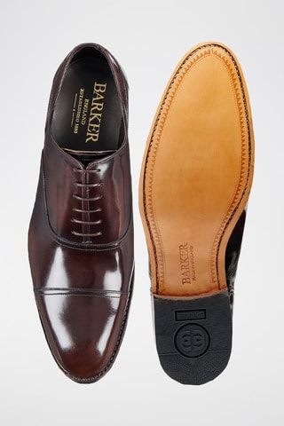 Oxford in pelle verniciata Bates  - Marrone