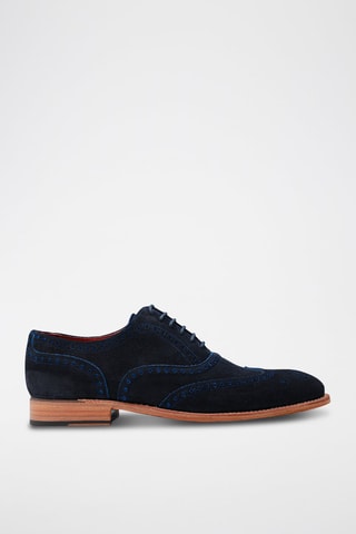 Oxford in pelle scamosciata Brando 2  - Blu e marrone