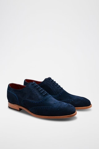 Oxford in pelle scamosciata Brando 2  - Blu e marrone