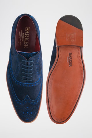 Oxford in pelle scamosciata Brando 2  - Blu e marrone