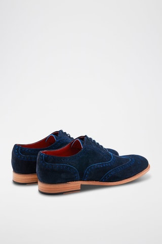 Oxford in pelle scamosciata Brando 2  - Blu e marrone
