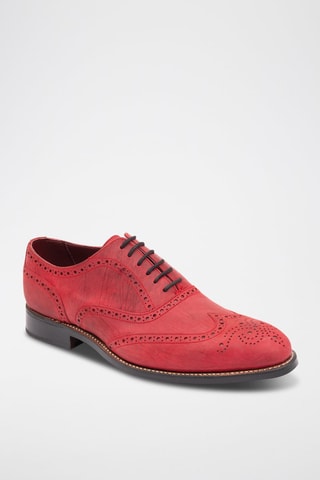 Oxford in pelle di vitello Brando 2  - Nero e rosso