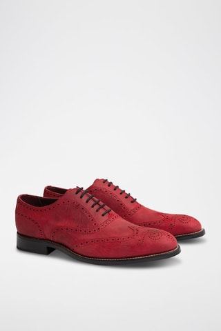 Oxford in pelle di vitello Brando 2  - Nero e rosso