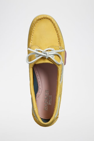 Scarpe da barca in pelle di vitello Cleo  - Bianco e giallo