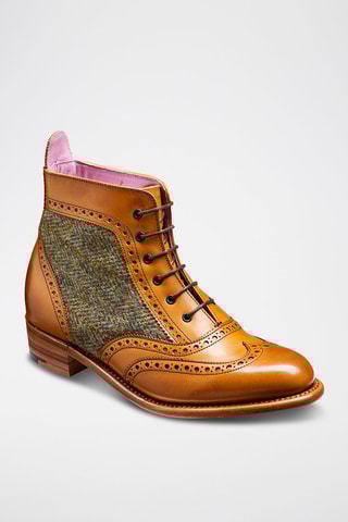 Stivaletti in pelle di vitello Grace  - Verde e marrone